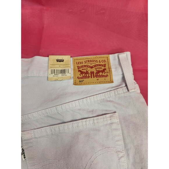 Levi's 501 Women's Shorts Size 32 High Rise Lilac Denim Cutoff Button Fly (27) - Picture 5 of 6